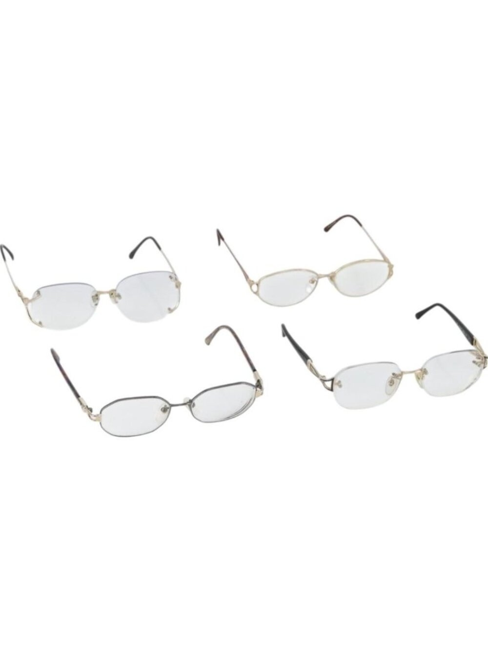 SAINT LAURENT Glasses plastic 4 Set Black Gold